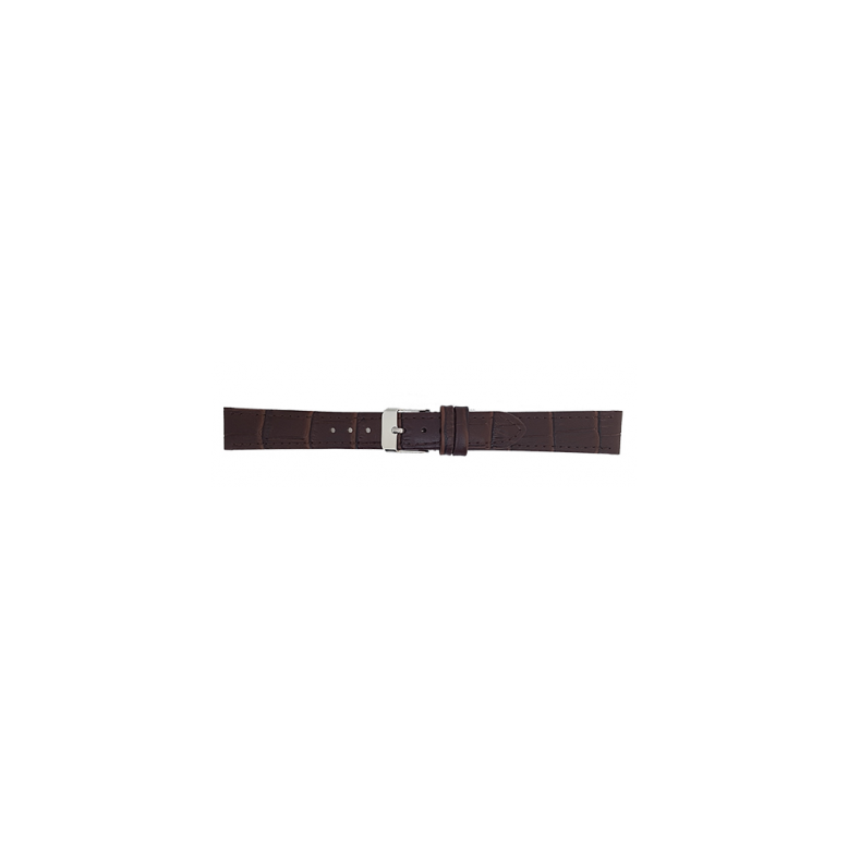 Horlogeband 16mm Bruin Krokodillen print - 23942