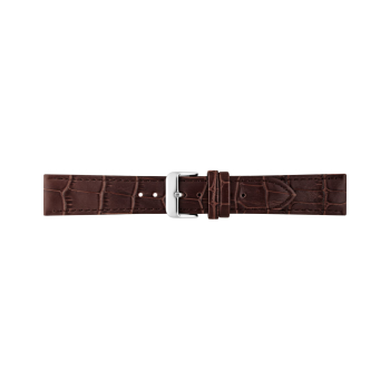 Horlogeband 16mm Bruin Krokodillen print - 23942