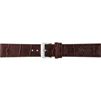 Horlogeband 16mm Bruin Krokodillen print - 23942