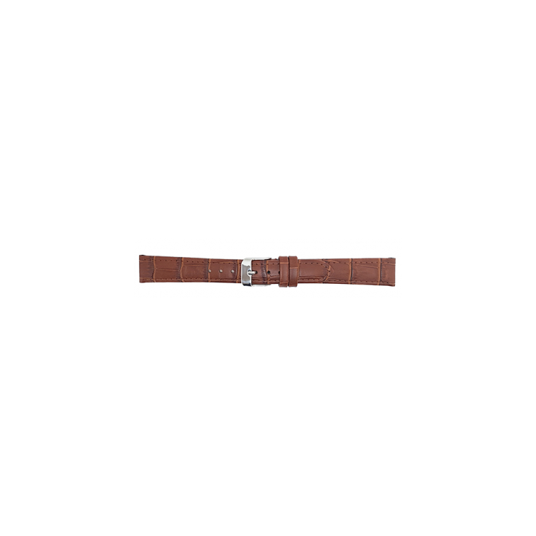 Horlogeband 12mm Bruin, krokodillenprint - 22645