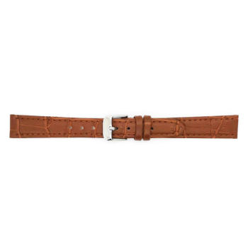 Horlogeband 12mm Bruin, krokodillenprint - 22645