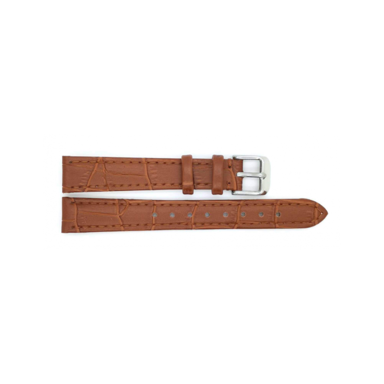 Horlogeband 12mm Bruin, krokodillenprint - 22645