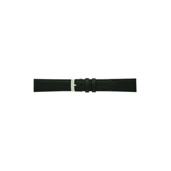 Horlogeband 16mm, Genuine leather Zwart - 22736