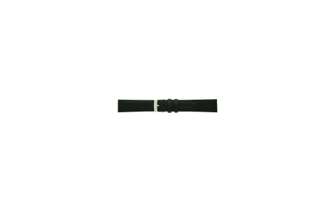 Horlogeband 16mm, Genuine leather Zwart - 22736