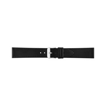 Horlogeband 16mm, Genuine leather Zwart - 22736