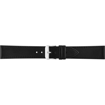 Horlogeband 16mm, Genuine leather Zwart - 22736