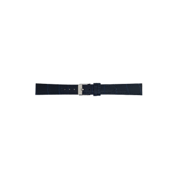 Vlakke of dunne alligatorafdruk, kalfsleer horlogeband. Blauw - 23253