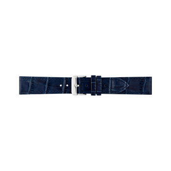 Vlakke of dunne alligatorafdruk, kalfsleer horlogeband. Blauw - 23253