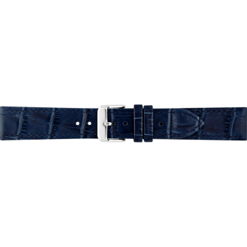 Vlakke of dunne alligatorafdruk, kalfsleer horlogeband. Blauw - 23253
