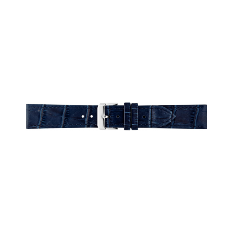 Vlakke of dunne alligatorafdruk, kalfsleer horlogeband. Blauw - 23253
