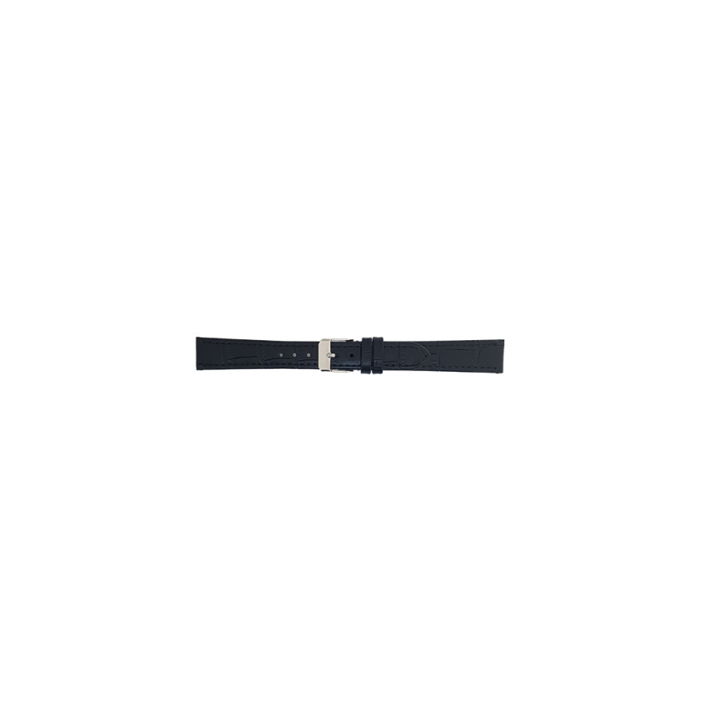 Horlogeband 24mm Zwart, krokodillen print - 23936