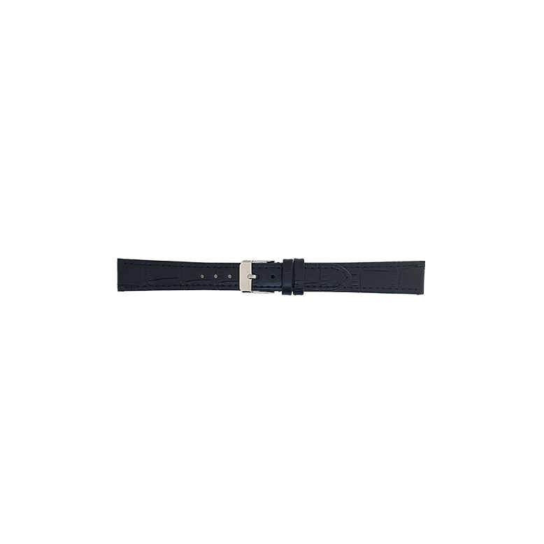 Horlogeband 24mm Zwart, krokodillen print - 23936