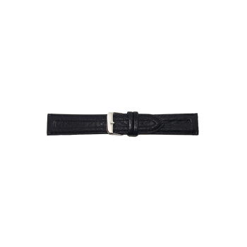 Horlogeband 18mm Zwart met 2 parallel strepen - 24853 Horlogeband 18mm Zwart met 2 parallel strepen - 24853
