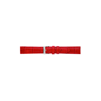 Horlogeband 20mm, Krokodillen Print, Rood - 22550