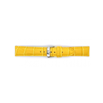Horlogeband 18mm Geel, krokodillenprint - 22458