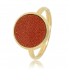 My Bendel Ring, edelstaal verguld. Met Gold Sand Stone Edelsteen - 22584