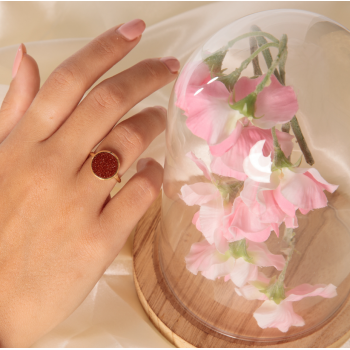 My Bendel Ring, edelstaal verguld. Met Gold Sand Stone Edelsteen - 22584 My Bendel Ring, edelstaal verguld. Met Gold Sand Stone Edelsteen - 22584