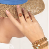 My Bendel Ring, edelstaal verguld. Met Gold Sand Stone Edelsteen - 22584
