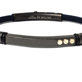 Borsari Gioielli heren armband, BR-NAUTICO61 Blauw - 22594