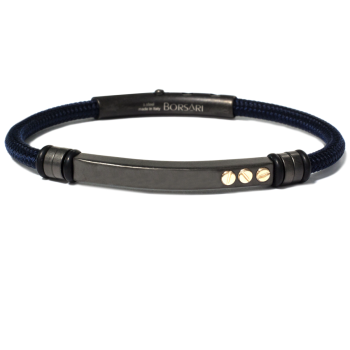Borsari Gioielli heren armband, BR-NAUTICO61 Blauw - 22594