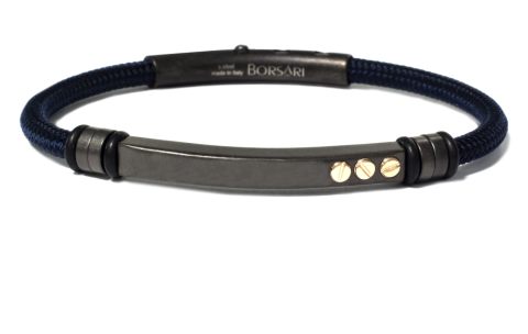 Borsari Gioielli heren armband, BR-NAUTICO61 Blauw - 22594