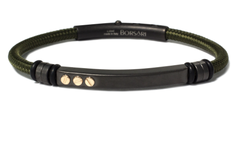 Borsari Gioielli heren armband, BR-NAUTICO61 Groen - 22595