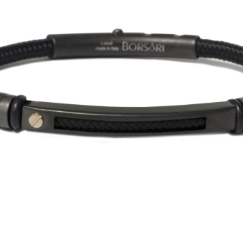 Borsari Gioielli heren armband, BR-NAUTICO50 Zwart - 22597