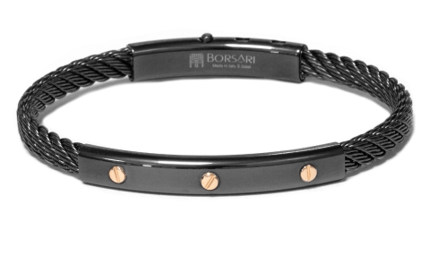 Borsari Gioielli heren armband, BR-SK04DB Bruin PVD coated Edelstaal - 22604