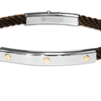 Borsari Gioielli heren armband, BR-SK07D Bruin PVD coated Edelstaal - 22605