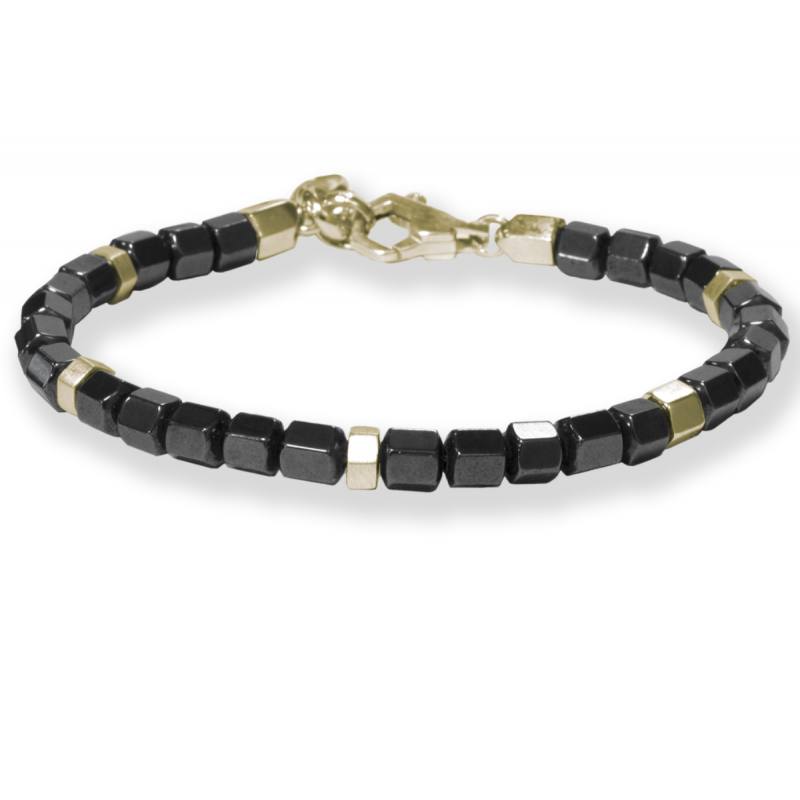 Borsari Gioielli heren armband, BR-TIBET43. Met Hematiet Edelsteen.. - 22610