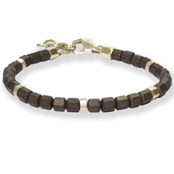 Borsari Gioielli heren armband, BR-TIBET58. Met Hematiet Edelsteen.. - 22611