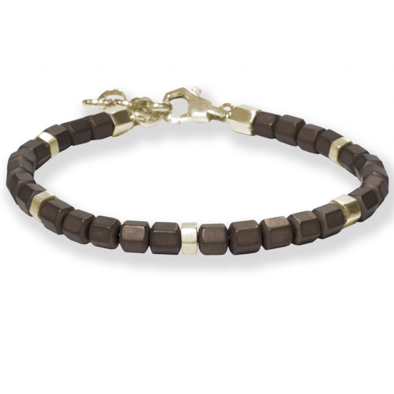 Borsari Gioielli heren armband, BR-TIBET58. Met Hematiet Edelsteen.. - 22611