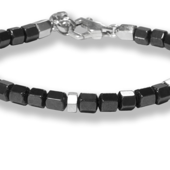 Borsari Gioielli heren armband, BR-TIBET40. Met Hematiet Edelsteen. - 22612