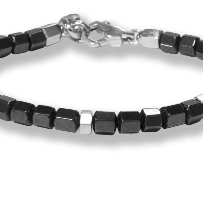 Borsari Gioielli heren armband, BR-TIBET40. Met Hematiet Edelsteen. - 22612