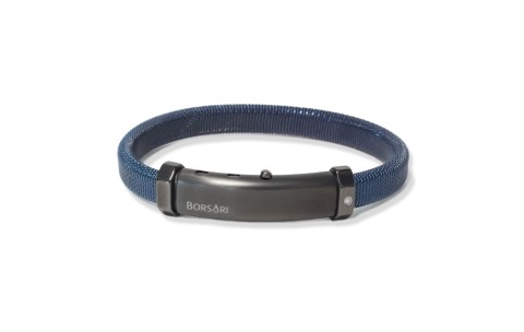 Borsari Gioielli heren armband, BR-STAU50 Blauw PVD coated Edelstaal - 22614
