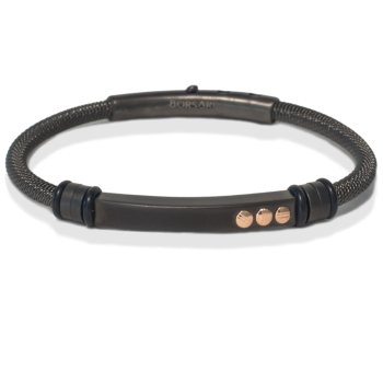 Borsari Gioielli heren armband, BR-STAU05 Zwart PVD coated Edelstaal - 22618