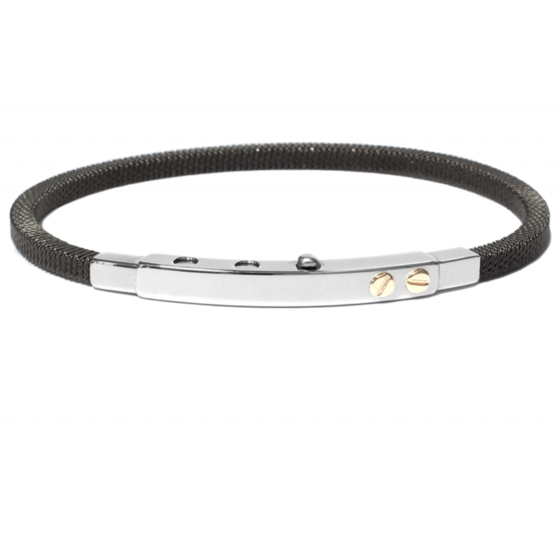 Borsari Gioielli heren armband, BR-ATLA04A Zwart PVD coated Edelstaal - 22623