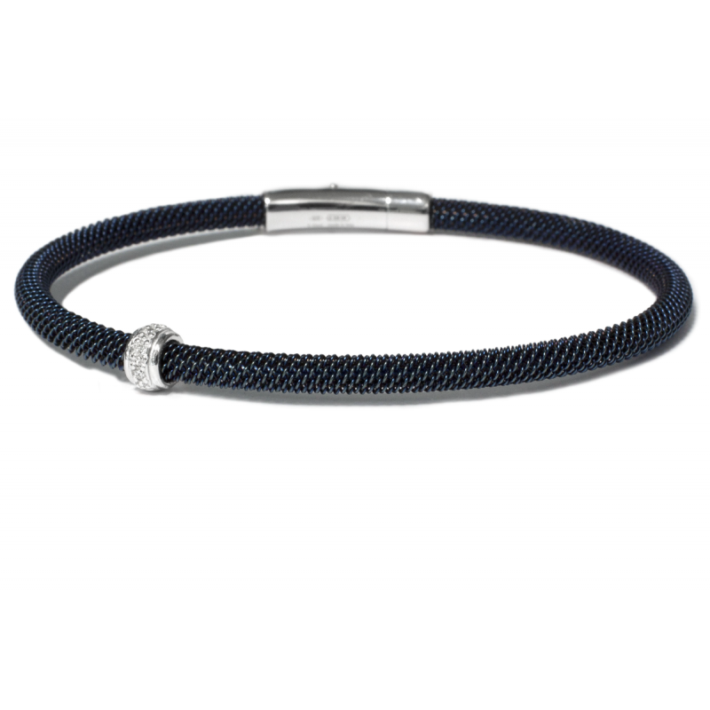 Borsari Gioielli heren armband, BR-DAM18BRB Blauw PVD coated Edelstaal - 22624 Borsari Gioielli heren armband, BR-DAM18BRB Blauw PVD coated Edelstaal - 22624