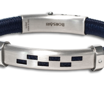 Borsari Gioielli heren armband, BR-NAUTICO08 Blauw - 22625