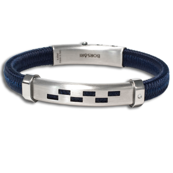 Borsari Gioielli heren armband, BR-NAUTICO08 Blauw - 22625