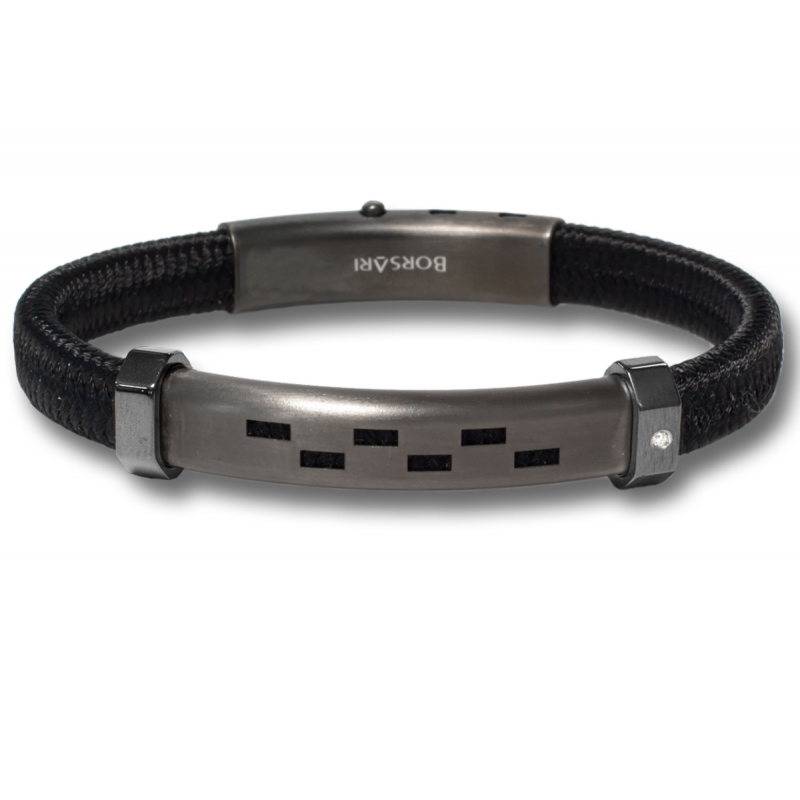 Borsari Gioielli heren armband, BR-NAUTICO19 Zwart - 22626