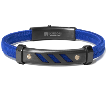 Borsari Gioielli heren armband, BR-NAUTICO15 Blauw - 22629