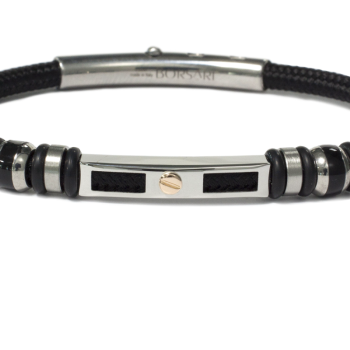 Borsari Gioielli heren armband, BR-NAUTICO30 Zwart - 22630