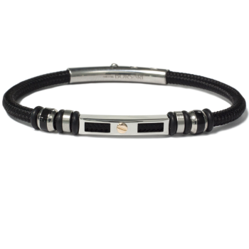 Borsari Gioielli heren armband, BR-NAUTICO30 Zwart - 22630