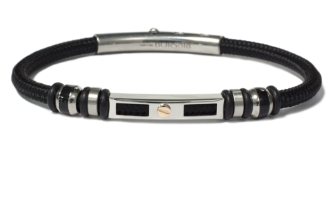 Borsari Gioielli heren armband, BR-NAUTICO30 Zwart - 22630