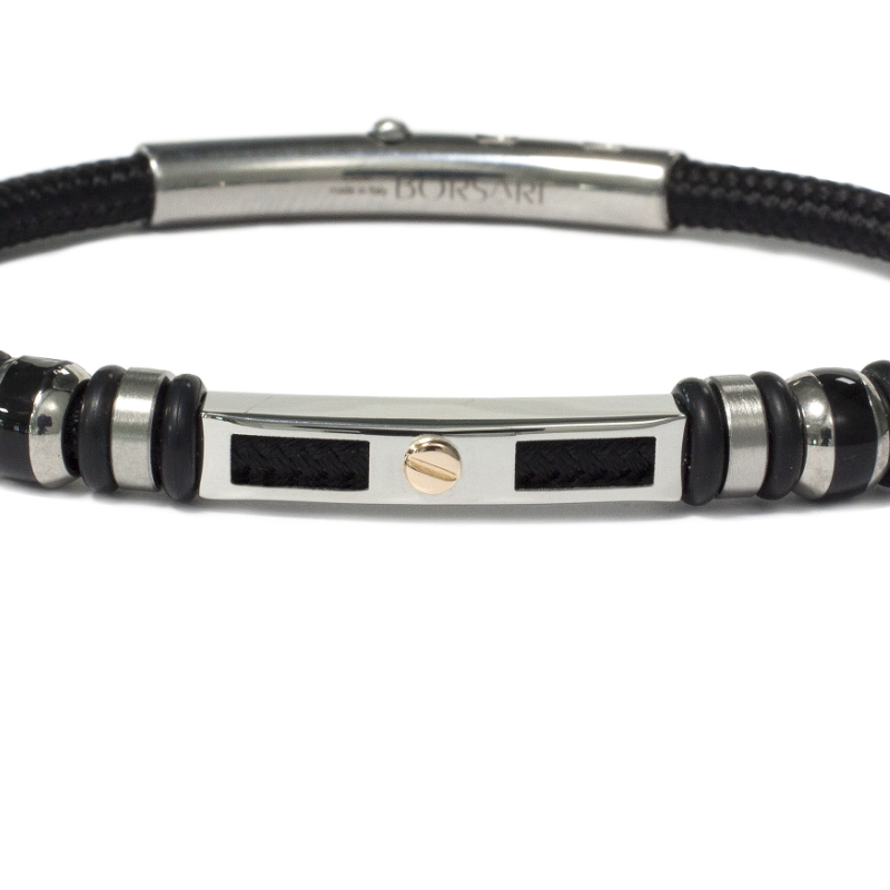 Borsari Gioielli heren armband, BR-NAUTICO30 Zwart - 22630 Borsari Gioielli heren armband, BR-NAUTICO30 Zwart - 22630