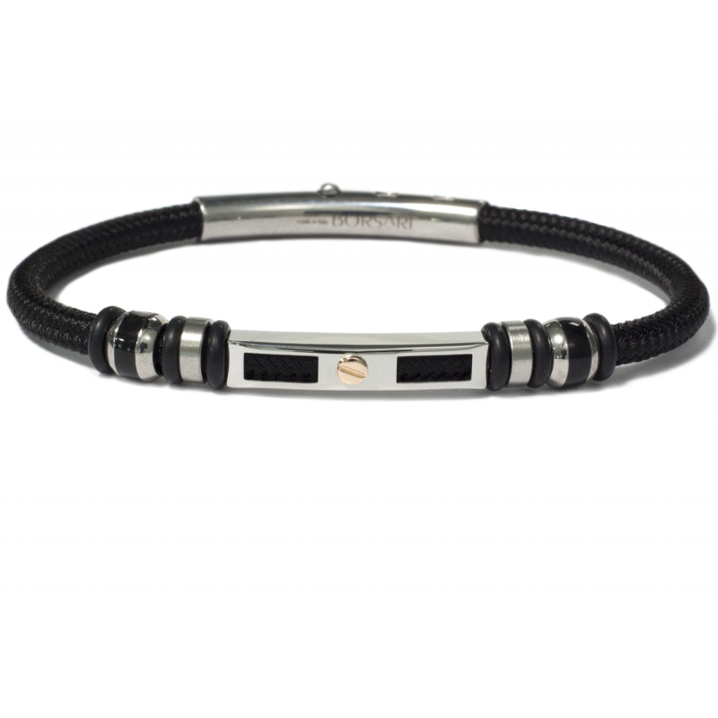 Borsari Gioielli heren armband, BR-NAUTICO30 Zwart - 22630
