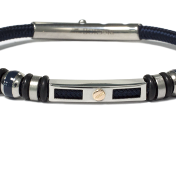 Borsari Gioielli heren armband, BR-NAUTICO31 Navy Blauw - 22631