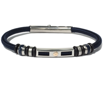 Borsari Gioielli heren armband, BR-NAUTICO31 Navy Blauw - 22631