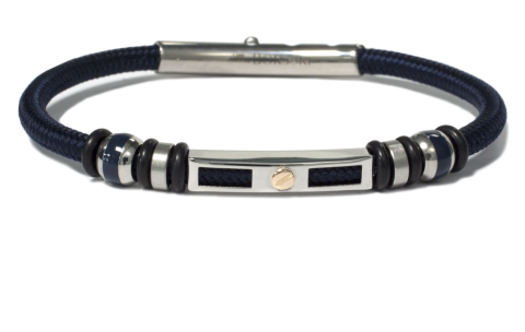 Borsari Gioielli heren armband, BR-NAUTICO31 Navy Blauw - 22631